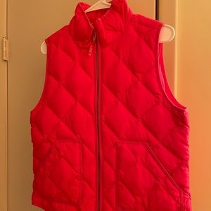 J Crew vest. 2way zipper. 60% down filled. Coral color. Pet and smoke free home.